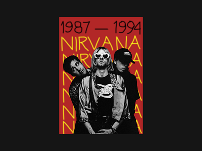 Poster in brutalism Nirvana/Постер в брутализме Нирвана brutalism dave grohl design krist novoselic kurt cobain nirvana poster typography ui