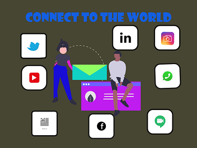 Connect to the World art branding design icon illustration logo ui ux vector web
