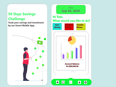 Savings Challenge app art branding design icon illustration logo typography ui ux