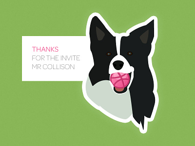 Border Collie dog thank you vector