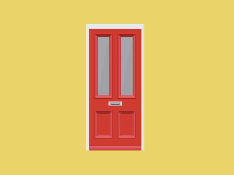 Red Door door illustration red vector