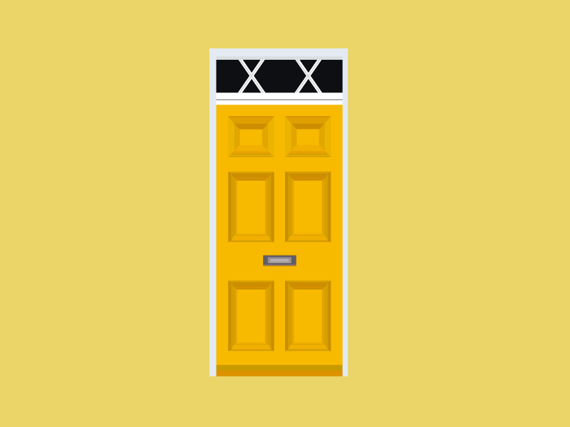 Yellow Door door illustration red vector