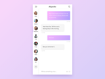 Message App - Concept Design color concept debuts design gradient ios ui user ux