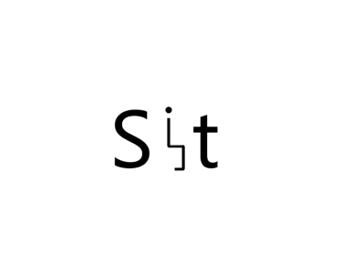 Sit logo action anime artwork blacklogo colgo97 design fun health letterlogo logo logotype minimalist minimalist logo sit sit down typography