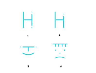 HI face logo anime artwork colgo97 fun illustrator letterlogo logodesign logotype minimalist logo typography