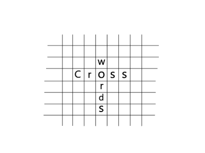 Cross words crosswords game letting logotype typography