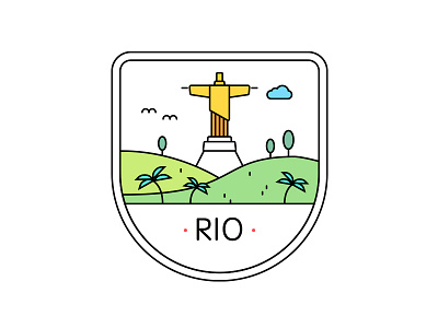 Rio Badge art badge city icon line rio rio de janeiro