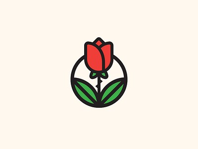 Rose badge flower illustration leaf logo plant rose