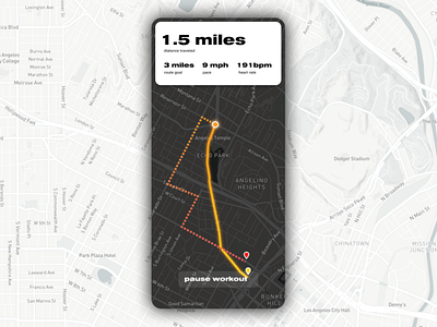 Daily UI 020: Location Tracker daily ui 020 daily ui day 20 dailyui dailyux design design challenge figma fitness location tracker map navigation