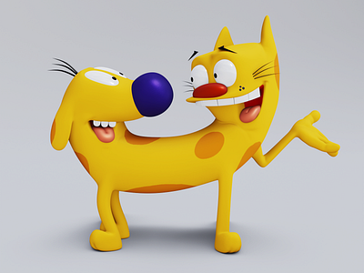 CatDog 3d blender cartoon