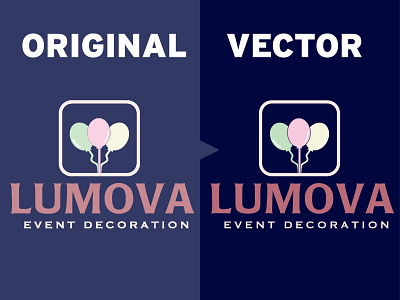 LOMOVA logo to vector convert to vector design fiverr seller image vector logo logo vector print logo raster to vector recolor recreate redo vector vectorize vinyl cut
