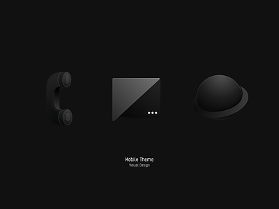 Mobile Theme — Black black browser design icon phone sms ui