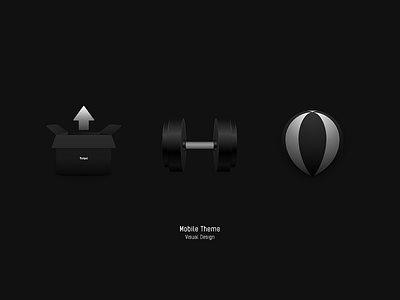 Mobile Theme — Black balloon black box design dumbbell icon theme upgrade
