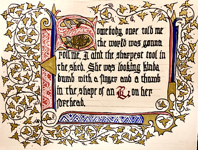 Illuminated lyrics: “All Star” calligraphy illumination medieval pop art pop culture