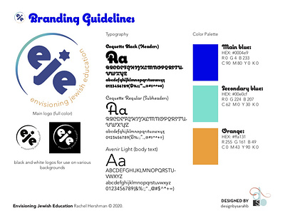Envisioning Jewish Education brand concept guidelines brand brand identity branding guidelines logo small business typography
