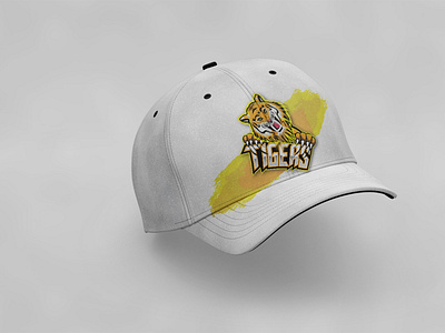 Tiger mascot logo design on cap