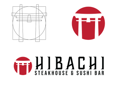 Hibachi Logo branding design flat icon illustrator lettering logo minimal type typography