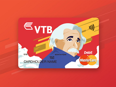 Einstein credit card card cardholder concept credit einstein illustration money science