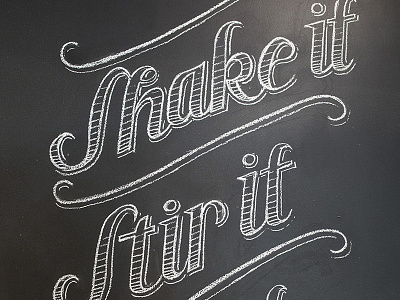 Shake it, Stir it cafe chalk lettering chalkboard hand lettering restaurant typography
