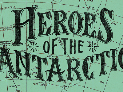 Heroes of the Antarctic adventure exploration game lettering map title screen typography