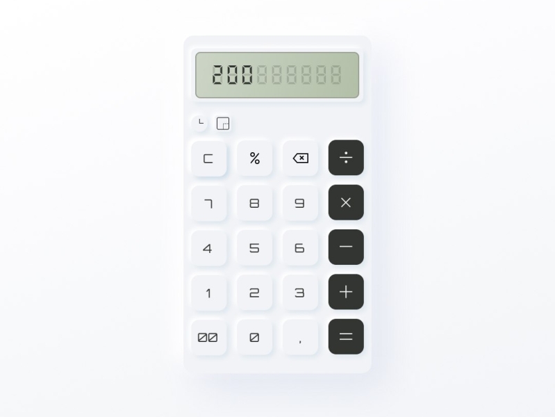 Neumorphism Calculator by Refi Fahreza on Dribbble