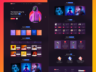 NFT Marketpalce Landing page Ui