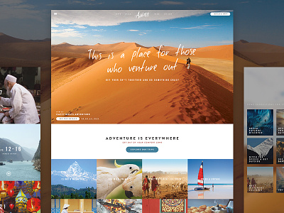 A Different Kind of Adventure blog clean flat grid photography travel ui website