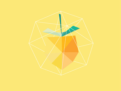 Lemon Shape Icon flat fruit geometrical icon illustration lab lemon net shapes wire yellow