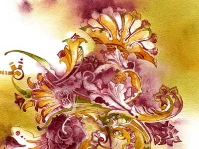 Ornamental watercolor pattern aquarelle background decorative fabric flora flowers ornament pattern seamless texture wallpaper watercolor