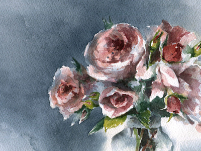 silence bouquets flowers roses watercolor