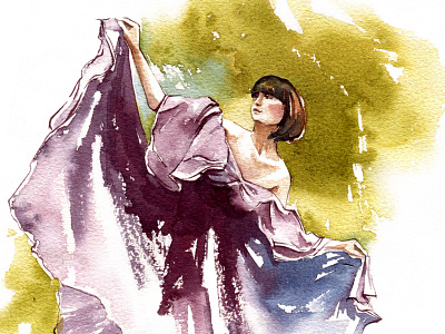 Emotion clothing dance dress fashion fashion illustration girl style watercolor