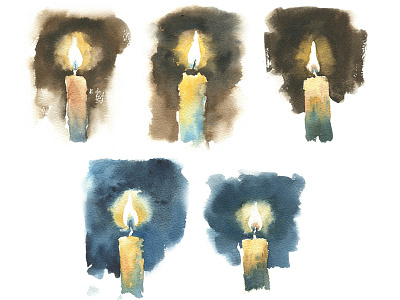 Candles candle light watercolor