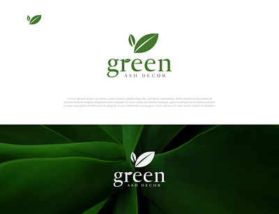 Green ash decor logo and brand identity design brand identity branding creation decor green green logo leaf logo creation logodesign organic recycle