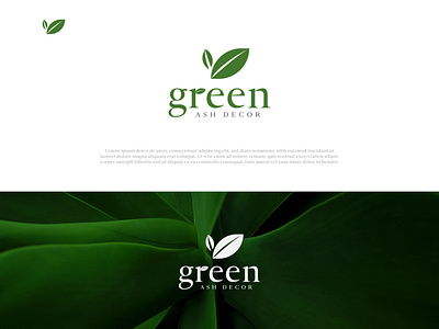 Green ash decor logo and brand identity design