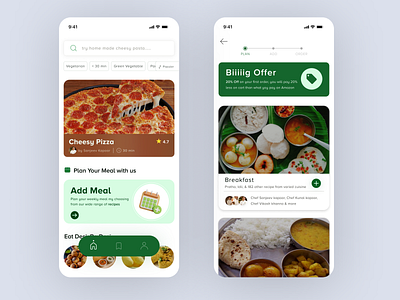 Recipe + Meal Planner UI app design interfacedesign productdesign ui uidesign ux