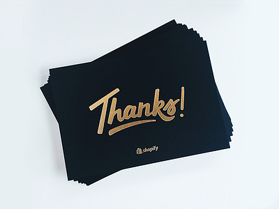 Thank You cards foil handtype lettering letterpress shopify thank you thanks
