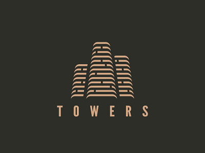 TOWERS branding branding and identity branding design design flat illistrator logo minimal vector