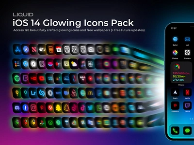 iOS 14 Glowing Icons Pack app icons creative design customization design homescreen icons icons pack icons set ios icons ios14 ios14homescreen ui