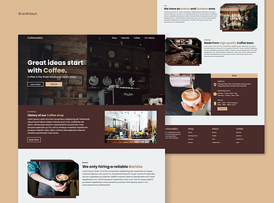 Coffeeaddict - Landing Page coffeeshop design interface landing page ui ui design web web design website