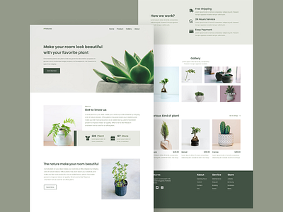 Natures Landing Page design desk plant house plant interface landing page nature plant pot store ui ui design web web design website