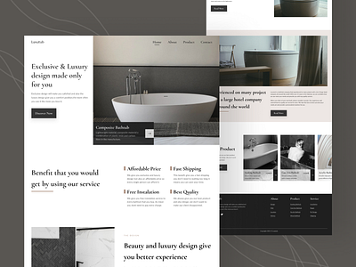 Furniture Bathtub - Landing Page bathtub design furniture furniture design interface landing page ui ui design web web design website