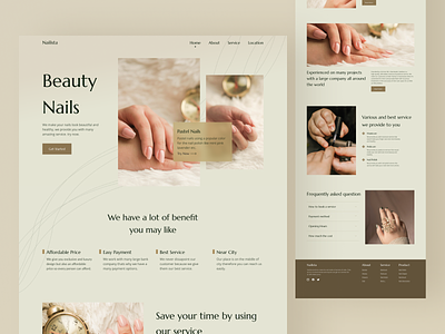 Nails Beauty Landing Page beauty branding design interface landing page nail polish nail salon nails ui ui design web design website