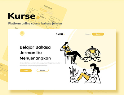 UI Design Website Homepage "Kurse" illustration ui web