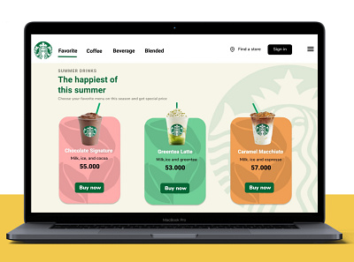 Redesign website Starbucks design ui web