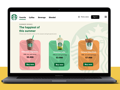 Redesign website Starbucks