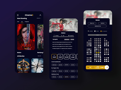 "CinemaX" UI Mobile App app branding design ui