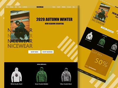 Nicewear || Homepage Web Design Wordpress Design branding design fashion brand fashion design illustration ui ux web web design wordpress design