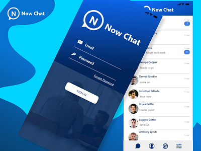 Now Chat || Chat App Mobile Design app chat chat app design illustration mobile mobile app mobile app design mobile ui typography ui ux vector