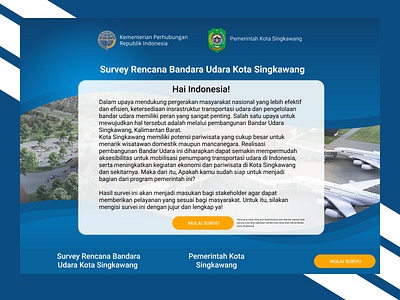 Survey Page for Ministry of Transportation Republic of Indonesia branding design graphic design illustration light ui logo survey ui ux vector web web design