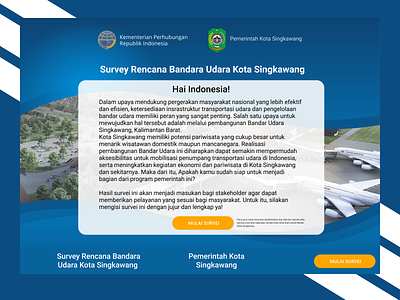 Survey Page for Ministry of Transportation Republic of Indonesia